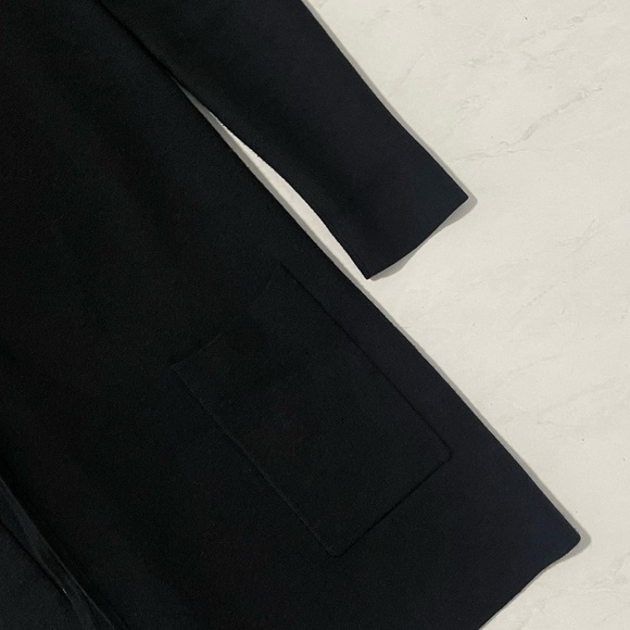 Burgess Black Open Front Cardigan With Pockets Size XS Knit Minimalist Neutral - Picture 6 of 6